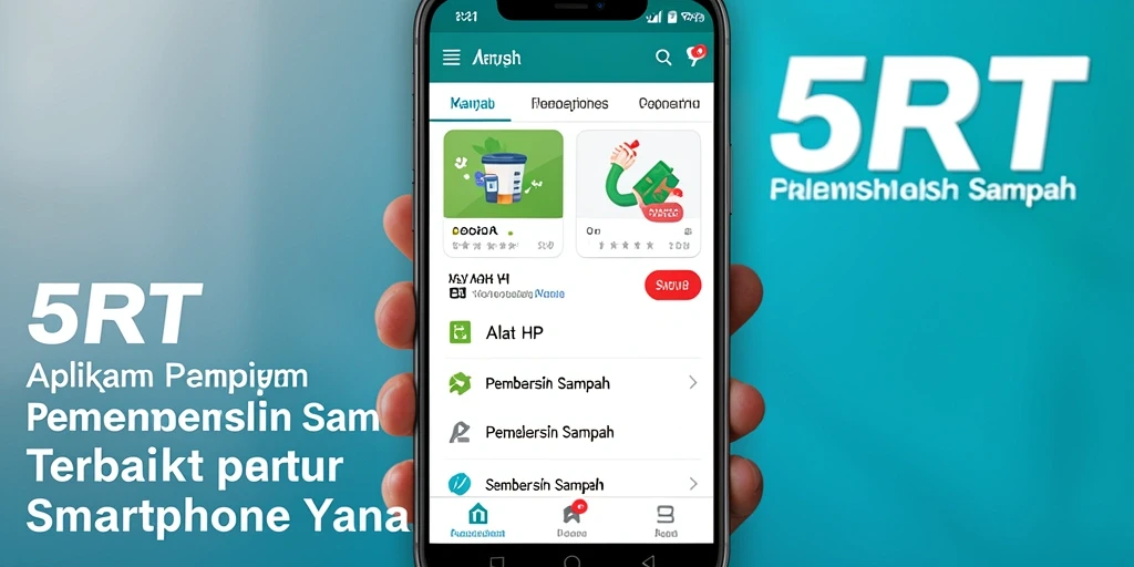 Tampilan antarmuka sederhana dan mudah digunakan dari aplikasi Pembersih Sampah 5RT.