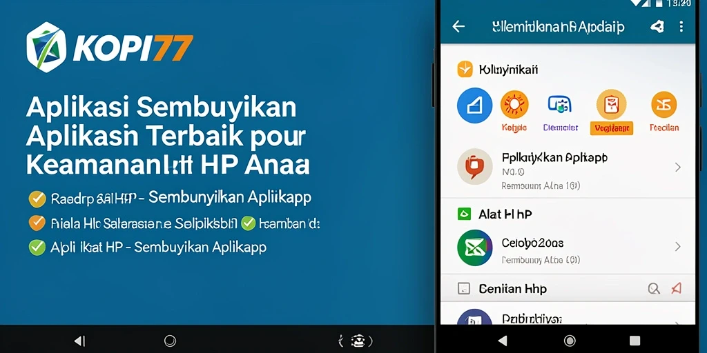 Tampilan antarmuka KOPI77 untuk menyembunyikan aplikasi secara efektif.