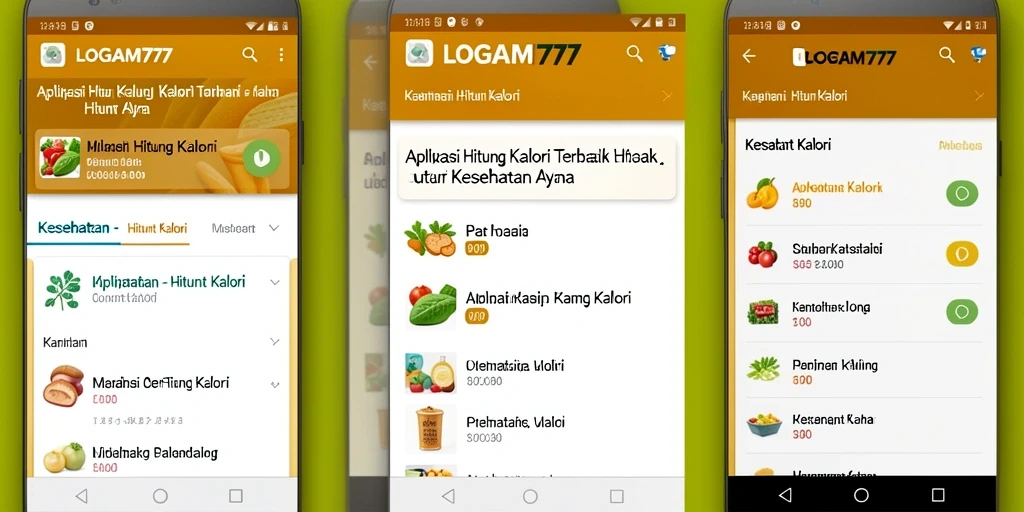 Screenshot utama LOGAM777 menampilkan antarmuka yang intuitif untuk menghitung kalori.