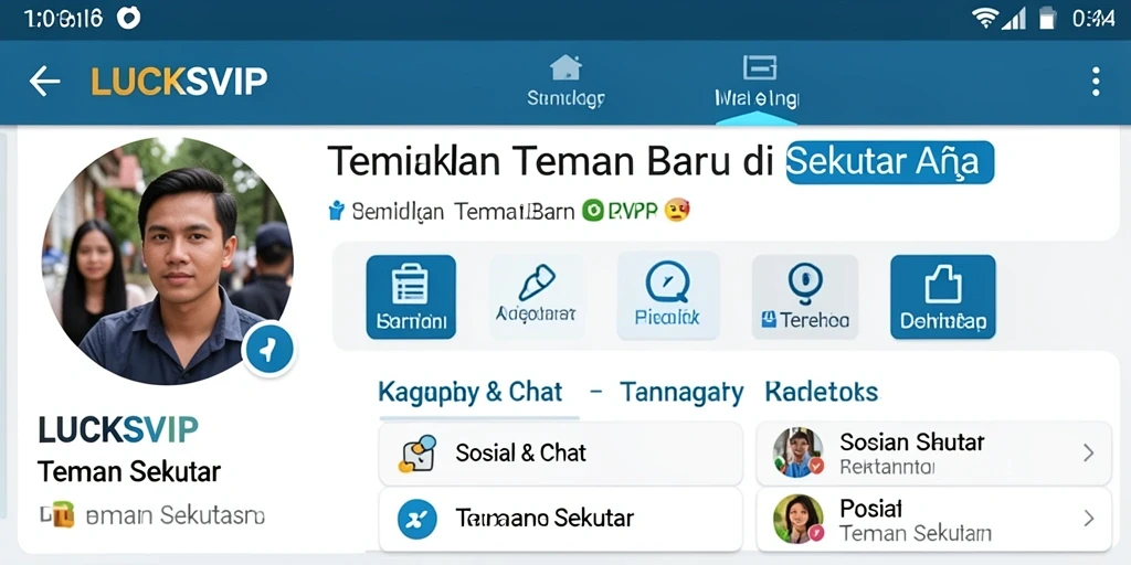 Tampilan antarmuka LUCKSVIP yang menarik untuk menemukan teman baru.