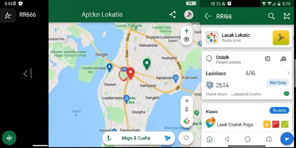 Antarmuka aplikasi RR666 dengan fungsi Lacak Lokasi yang intuitif.