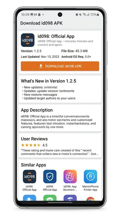 Tampilan halaman APK id098